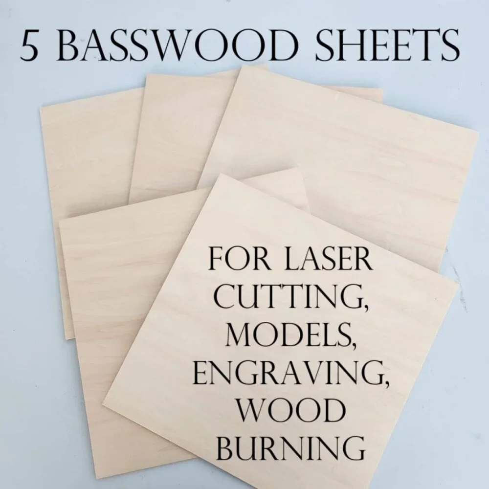 5 Pack Basswood Sheets 12